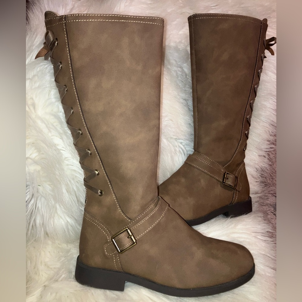 SO Cicely Knee High lace ribbon Boots